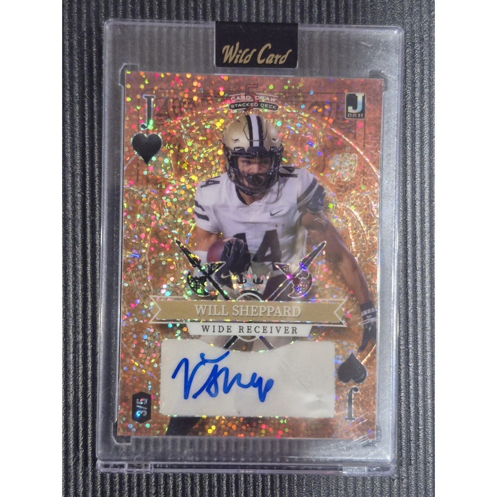 2024 Wild Card 5 Card Draw Will Sheppard #SD-WSA Joker Sparkle Auto /5 (RC) (AU)